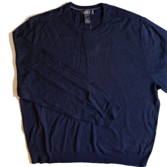 The Men's Store Bloomingdale's 100% Merino Wool Crewneck Sweater XXL NWT Navy - Picture 3 of 4